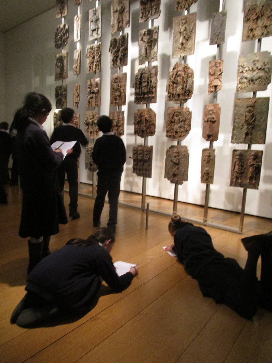 NW7StVincents's tweet photo. UKS2 have been celebrating other cultures in their Spring project with a focus on West Africa & the Kingdom of Benin. They visited the Bronzes @britishmuseum, danced, created music on djembe drums, painted African Warrior Women & cooked a West African meal #RJED @DOW_Ed_Service https://t.co/69ViWopnIF