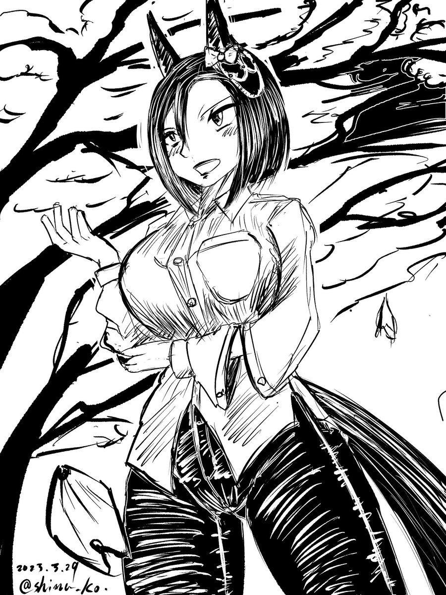 #今月描いた絵を晒そう やっぱり白黒を描いてるときが一番楽しい。 