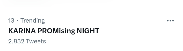 Omg our tagline is still trending 13th spot nationwide.

Keep the fresh tweets coming.

Good job fam

KARINA PROMising NIGHT
<a href="/MissKareee/">Karina Bautista</a>