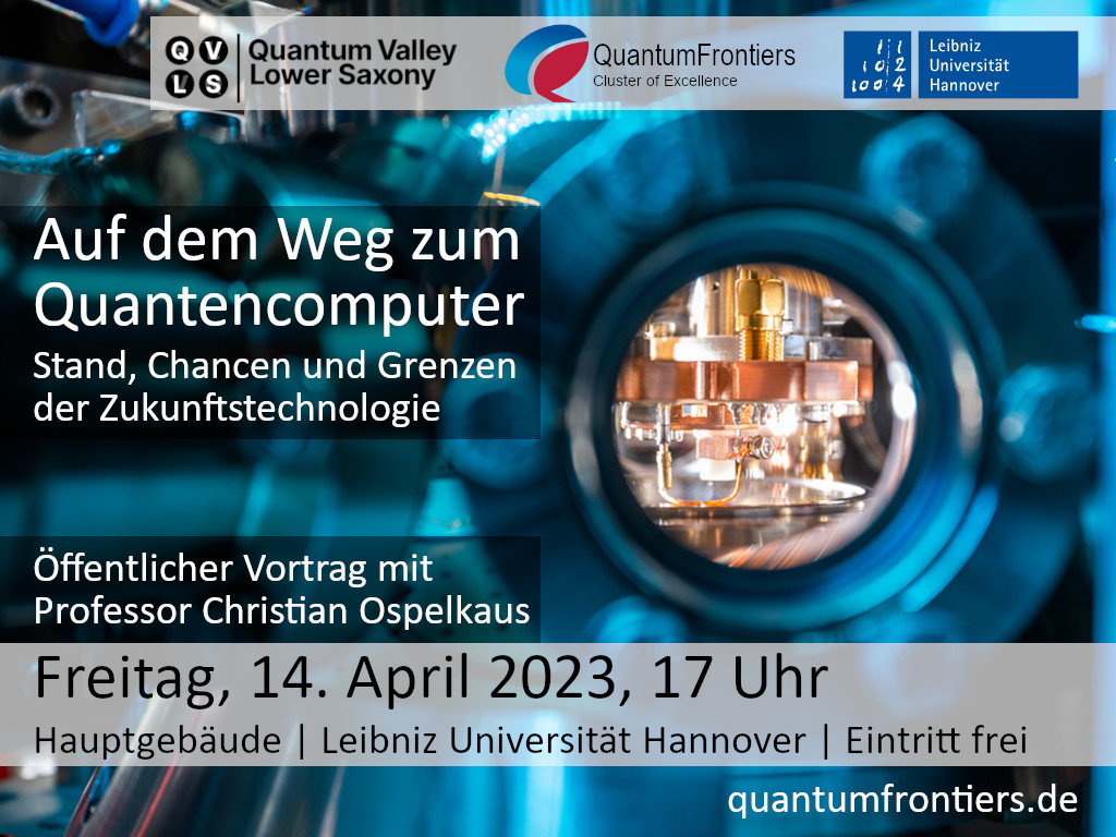 UniHannover's tweet image. Am 14.4. ist Welttag der Quanten (@WorldQuantumDay). Professor Ospelkaus ist einer der Köpfe hinter dem Projekt #Quantencomputer aus Niedersachsen. Im Vortrag stellt er die jüngsten Erfolge der Quantentechnologie vor. #QVLS @QF_Cluster  uni-hannover.de/de/universitae…
