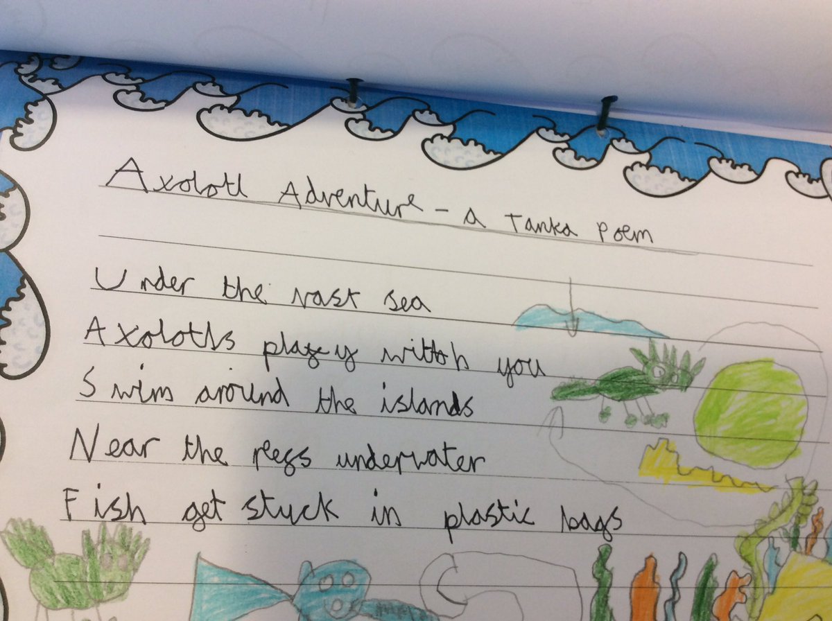 WideySkylarks's tweet photo. We put our ocean tanka poems into an anthology so that we can share each other’s writing. #oceancurriculum https://t.co/Vx31diFWfX