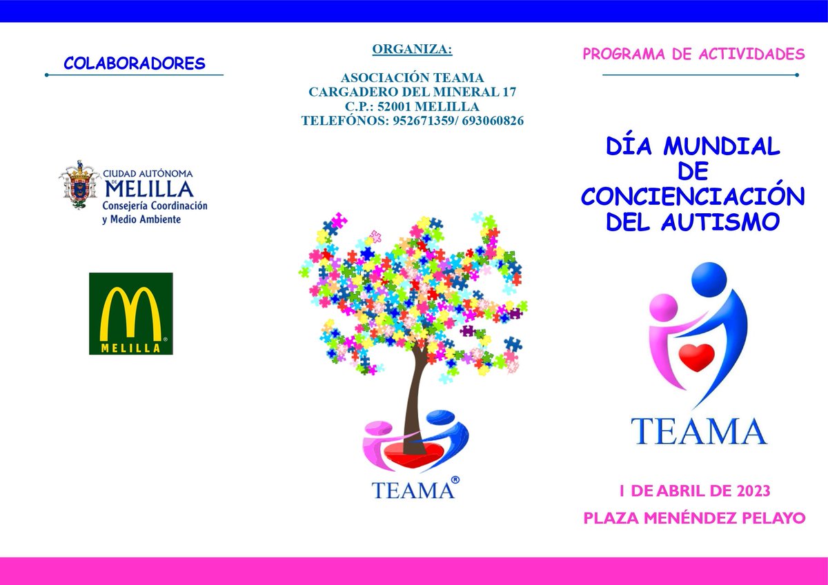 asoc_teama's tweet photo. ➡️El próximo sábado 1 de abril TEAMA celebrará en la Plaza Menéndez Pelayo el Día Mundial del Autismo 💚 💜💙❤

Os esperamos 😉 

#autismoespaña 
#TEAMA 
#concienciación https://t.co/ZvcHR5h4tZ