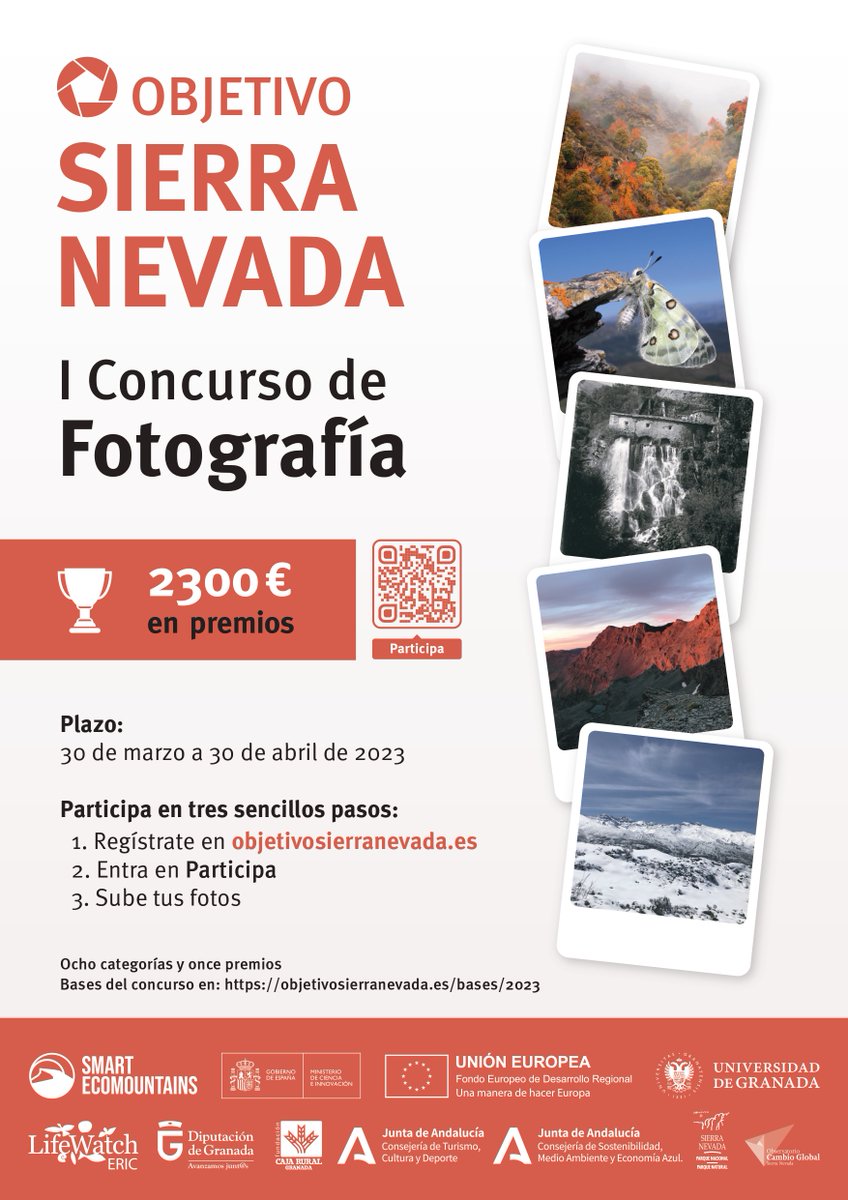 📷🏞️ ¿Eres amante de la naturaleza y la fotografía? ¡Participa en el Concurso Objetivo Sierra Nevada para ayudarnos a mostrar la belleza de este territorio!🌄 

¡Demuestra tu talento e inmortaliza estos paisajes únicos contribuyendo a su protección! 🌿🦜
cutt.ly/c4NBx64