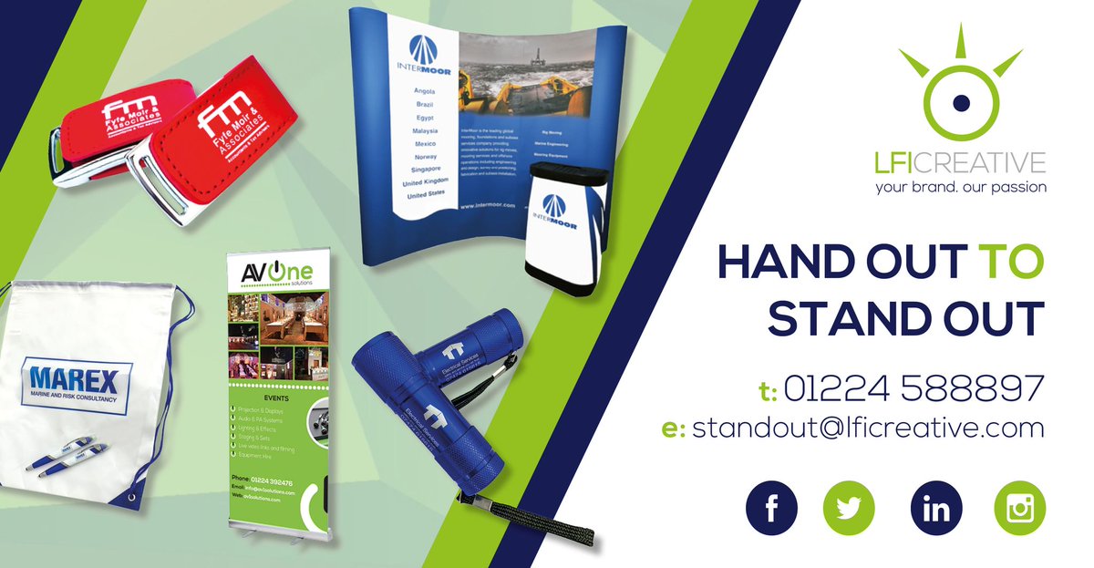 LFICreative's tweet photo. EXHIBITION STANDS!
Are you exhibiting at a trade show this year?

Promote your brand and business - Hand Out to Stand Out!

t: 01224 588897
w: https://t.co/4lBJm3GUVa
#exhibitions #displaystands #corporategifts #brochures #flyers #yourbrand #design #localbusiness https://t.co/WfJsaNg3Kl