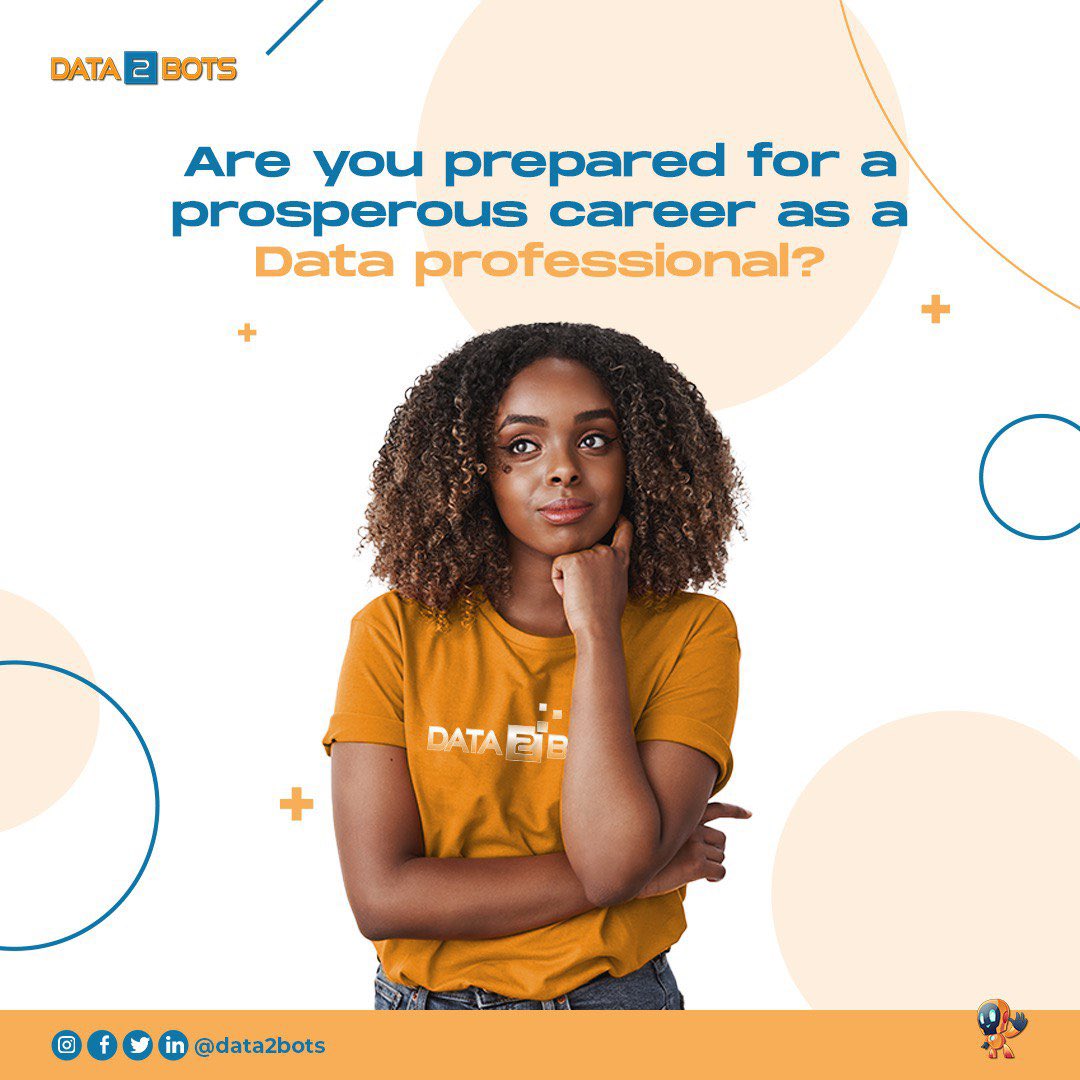 data2bots's tweet photo. Classes will commence in few days! Have you enrolled?
Download the beginner module of the data engineering career path https://t.co/TbBOJi9Wuu
Register here https://t.co/OWNO1gGT8l and get 25% discount off
.
#data2botsacademy #dataengineering #datatraininginlagos #internship https://t.co/9e3doCb4QW
