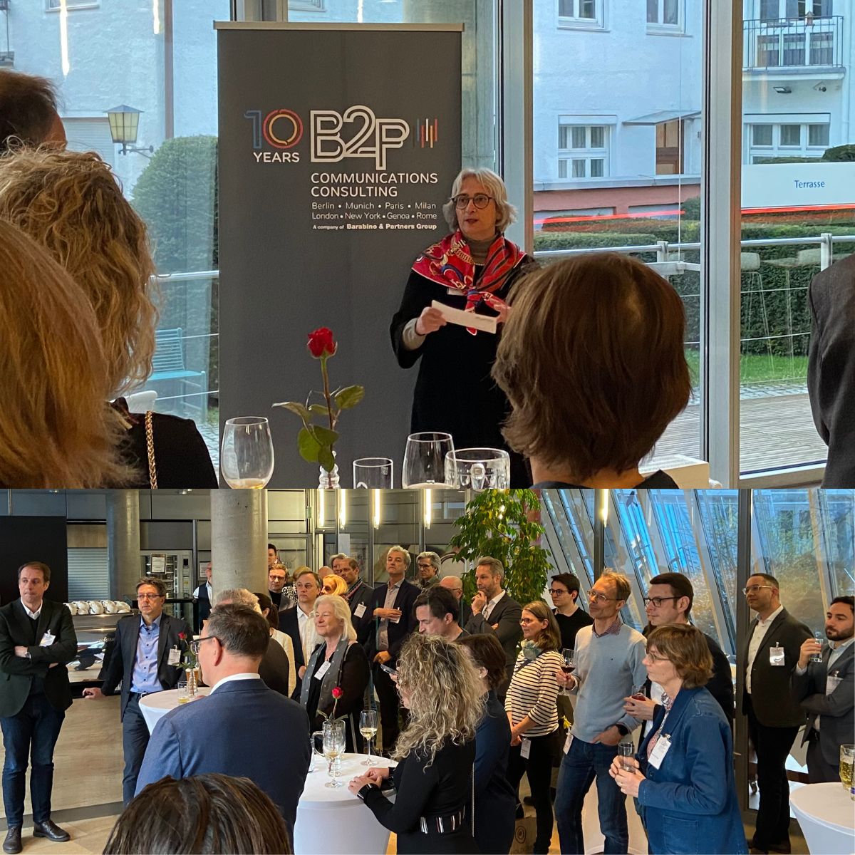 B2PComm's tweet photo. B2P is celebrating its 10th anniversary this year! 🎉🥳

We celebrated this important milestone with our clients, journalists and partners at an evening get-together in our Munich office. 🥨

Next up in our series of events: Berlin and Paris🛫

#francoallemand #european https://t.co/X2Jq2JsuDm