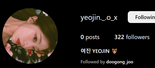 orrery_nim's tweet photo. Yeojin's Instagram Account: yeojin._.o_x

- Is being followed by doogong_joo (Yeojin's existing account for her dog)
https://t.co/fimD9mZU8M https://t.co/iqcFyVbbSM
