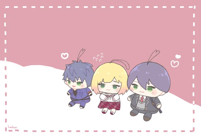 抜け駆けはだめだからと、ぱぺもちどもに挟まれるあきぱぺくん… 