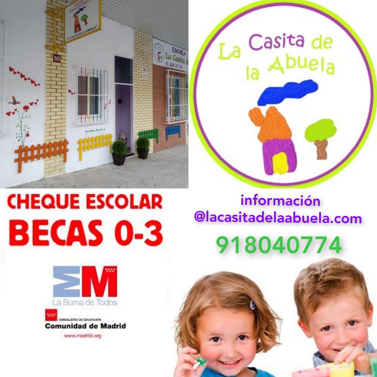 LACASITADELAAB2's tweet photo. ⚠️⚠️Abierto el plazo de solicitud  para las becas de la Comunidad de Madrid en la etapa de 0 a 3 hasta el 20 de abril. 
No lo dudes y ven a conocernos!⚠️⚠️ https://t.co/iJCQ4Ia9nP