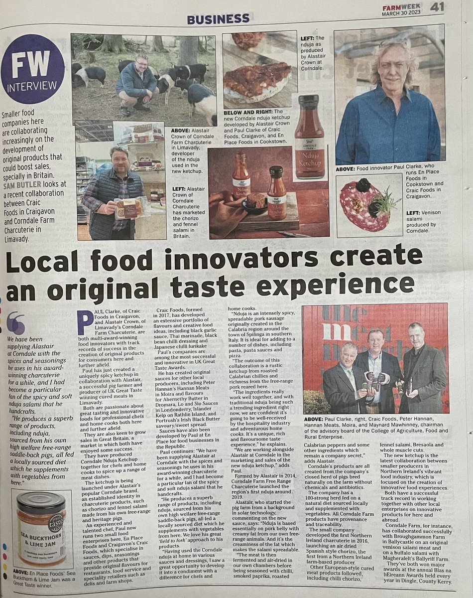 @farm_week the story behind the new, spicy Nduja ketchup from ⁦@Corndalefarm⁩ charcuterie and ⁦@CraicFoods⁩ #tasteexplosion