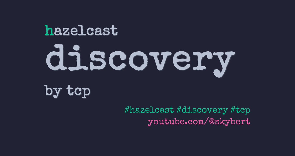 Install a Hazelcast cluster from scratch using production ready TCP discovery and enabling its excellent REST interface for your apps to use.

youtube.com/watch?v=b0Izi2…

#imdg #cloud #hazelcast #tcp #rest