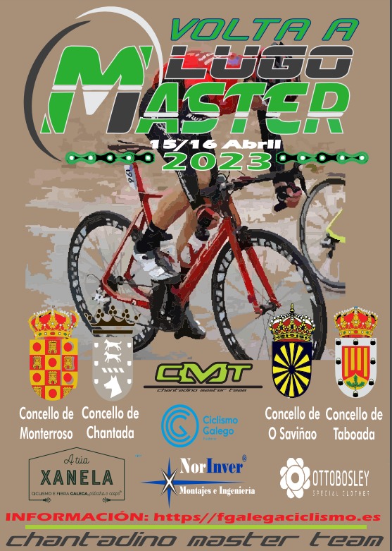 ChantadaConcell's tweet photo. O 15 e o 16 de abril celébrase a "Volta a Lugo Máster 2023" polos concellos de Monterroso, Taboada, O Saviñao e Chantada. As inscricións xa están abertas aquí: https://t.co/M6lHycI5VM 

Organiza: Club Ciclista Chantadino. https://t.co/BSbKq0mJ4h