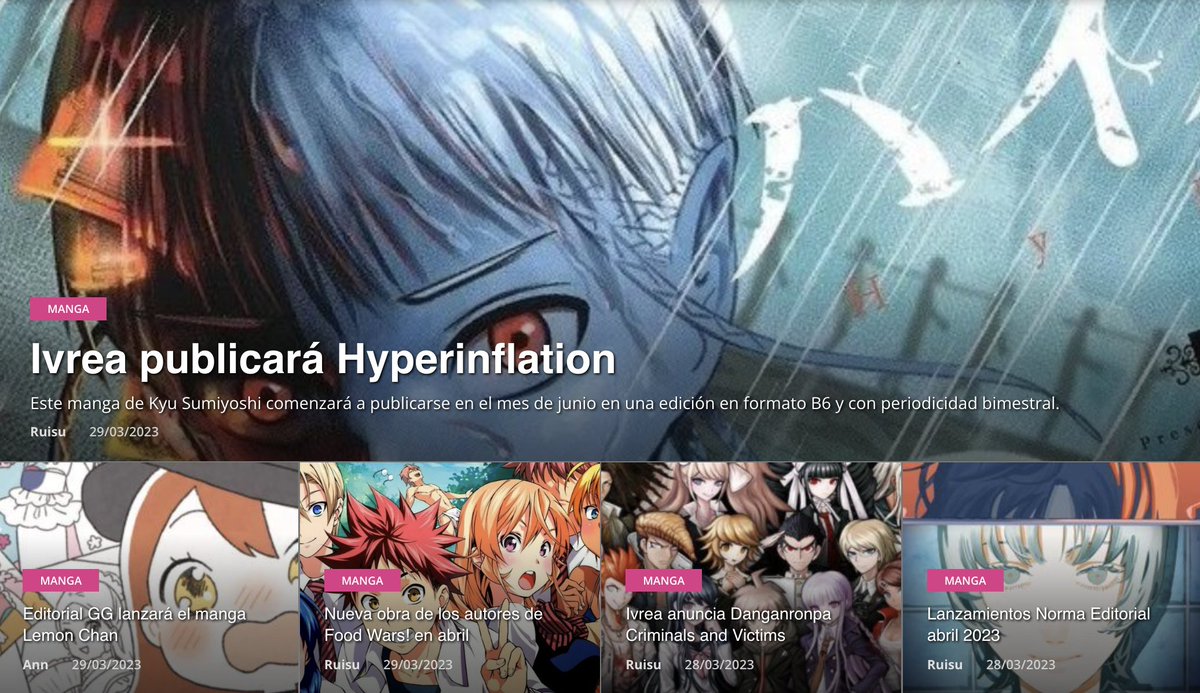RamenParaDos's tweet photo. 👋 Ya es JUEVES!

📰 #HoyEnPortada #Hyperinflation por @Ivrea, @editorialgg debuta en el mercado del manga con #LemonChan o la nueva obra de los autores de #FoodWars 

👉 Todo esto en https://t.co/sGi8ZO1aaj https://t.co/nQ818dRwuI