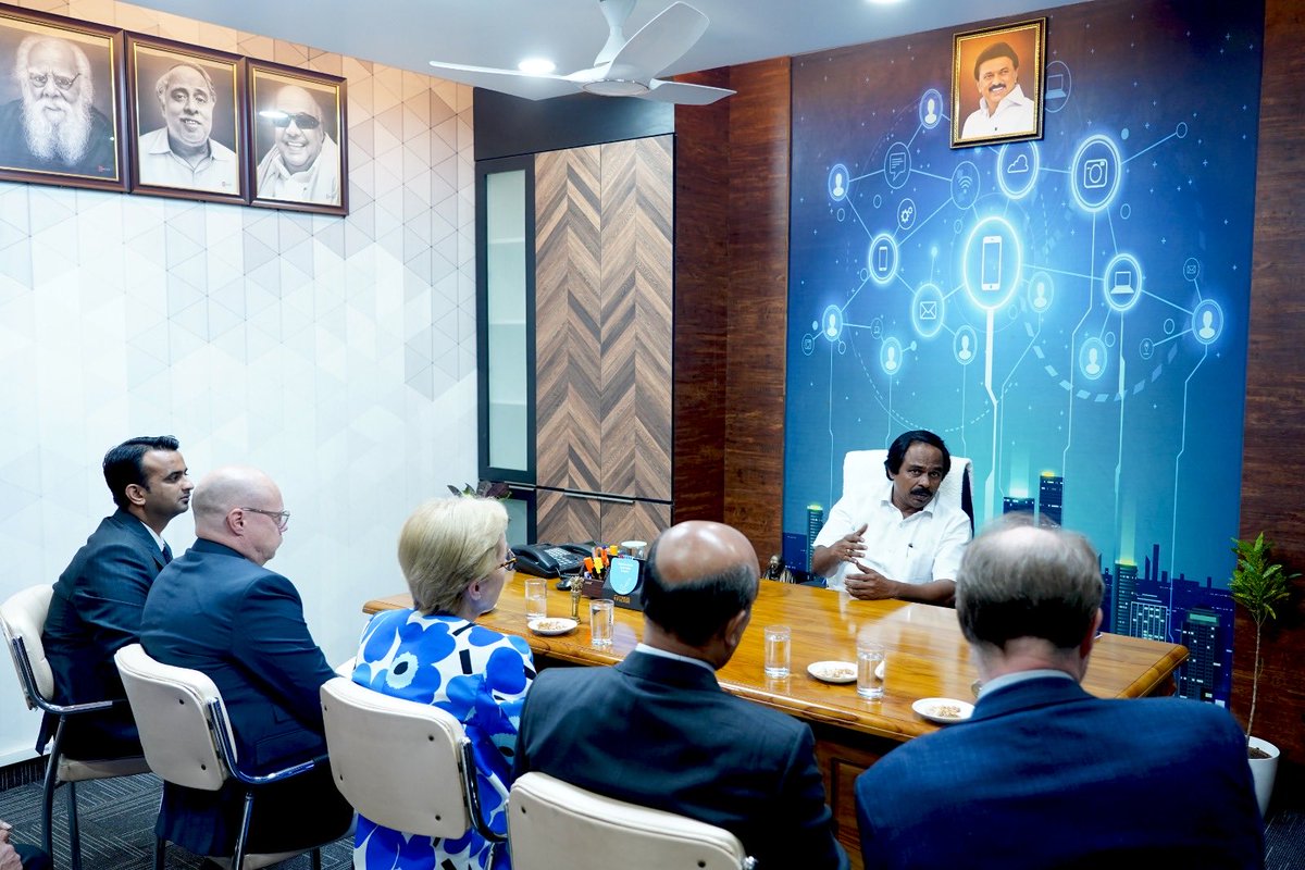 Manothangaraj's tweet photo. Had a meeting with the Ambassador of Finland to India regarding how we can collaborate to further progress our tech prowess. We discussed Tamil Nadu's scope for tech related to sustainability, digitalization, and education.
#collaboration #techforcommonman #tamilnaduforIT https://t.co/rQaaOVPvCf