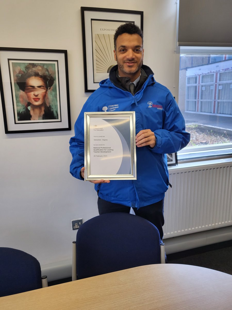 Well done to Mr Sagnia for completing his NPQ in Leading Teacher Development - his work this year with our ITT staff and ECTs has been fantastic. He'll be using his new learning to extend and develop teacher professional development as Assistant head, Curriculum.<a href="/sebastiansagnia/">Sebastian Sagnia</a>