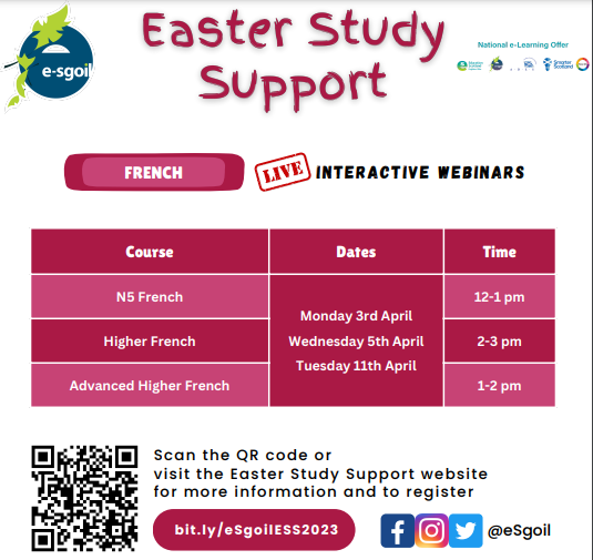 WHS_Citizenship's tweet photo. π«π·π French Easter extra Study Support from @eSgoil #extrarevision #pushyourself https://t.co/v1RYiLwfj5