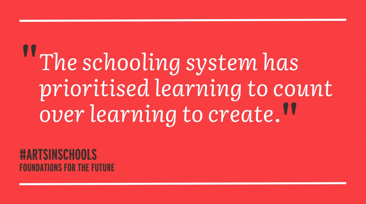 The new #ArtsInSchoolsReport is now live! Essential reading for arts and education colleagues. Written By Pauline Tambling &amp; Sally Bacon, &amp; supported by <a href="/A_New_Direction/">A New Direction</a> &amp; <a href="/CGF_UK/">Calouste Gulbenkian Foundation (UK Branch)</a>, it reflects on learnings and future considerations for the arts in schools bit.ly/3KqDyhb