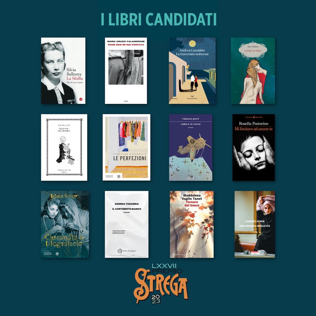I dodici libri candidati al #PremioStrega2023