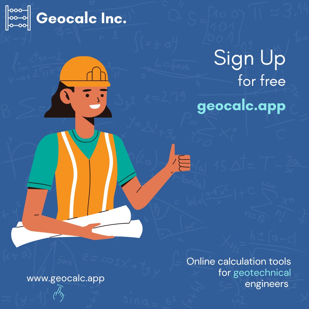 GeoCalculations's tweet photo. Online calculation tools for geotechnical engineers... Sign up for free.

https://t.co/KFCdcwYIER https://t.co/yN9rPljJSW