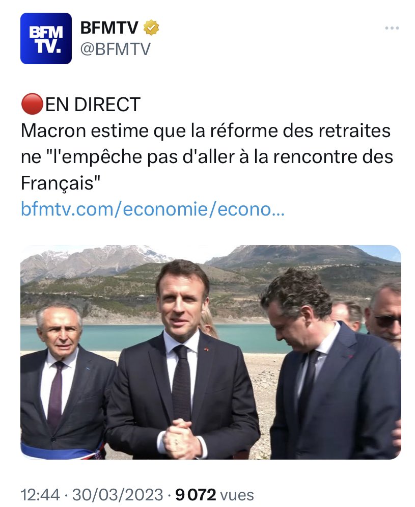 realmarcel1's tweet photo. Tous les accès au lac sont bloqués, les manifs sont interdites dans tout le département des Hautes-Alpes et des centaines de flics bloquent les courageux qui bravent l’interdiction sur un parking hors de vue
Ça c’est de la rencontre…
#greve30mars #SavinesLeLac #MacronDegage https://t.co/1cpWFf61zZ