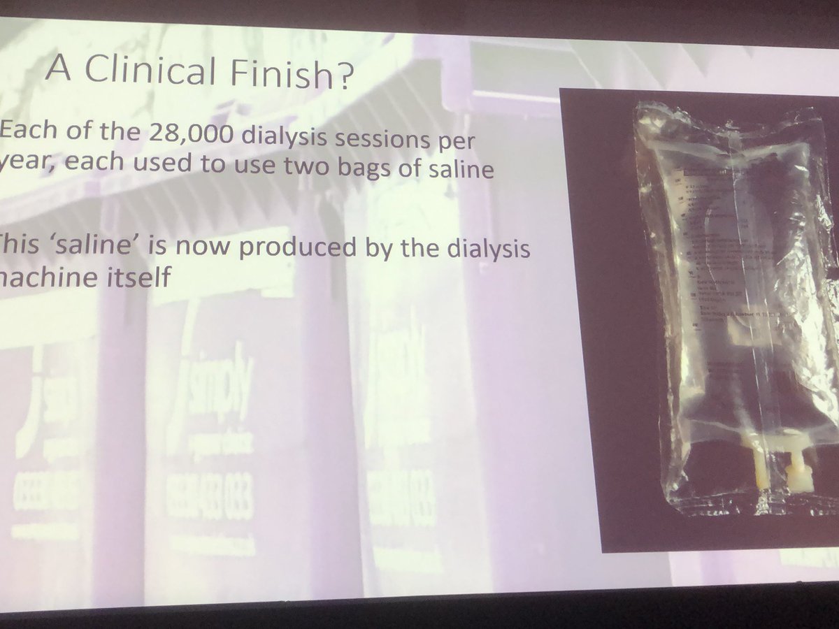 1000kg co2 emitted per dialysis bed. Gareth Murcutt offers several strategies to mitigate this. …- can we start to produce our own normal saline ? (Purified water and 9g salt). #RCP