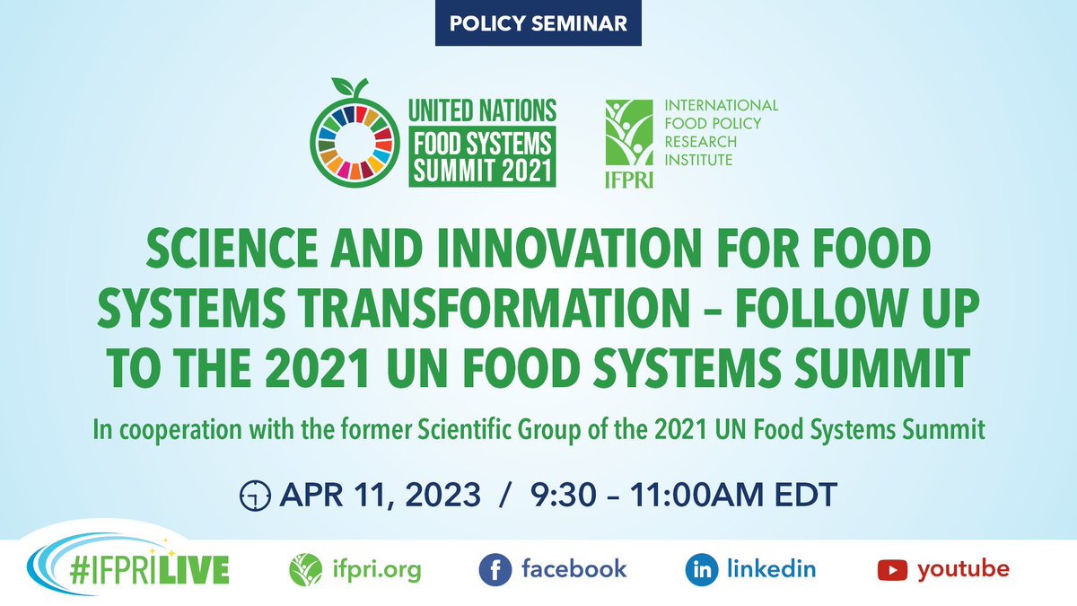 Scientific Group of UN Food Systems Summit 2021 (@sc_fss2021) on Twitter photo ++Former ScGroup & IFPRI joint Seminar++ “Science and Innovation for Food System Transformation – follow up to the 2021 UN Food Systems Summit”. With @joachimvonbraun, <a href="/LouiseOFresco/">Louise O. Fresco</a>, <a href="/KaosarAfsana/">Kaosar Afsana</a> & Mohamed Hag Ali Hassan.
➡️bit.ly/UN-food ++Former ScGroup & IFPRI joint Seminar++ “Science and Innovation for Food System Transformation – follow up to the 2021 UN Food Systems Summit”. With @joachimvonbraun, <a href="/LouiseOFresco/">Louise O. Fresco</a>, <a href="/KaosarAfsana/">Kaosar Afsana</a> & Mohamed Hag Ali Hassan.
➡️bit.ly/UN-food