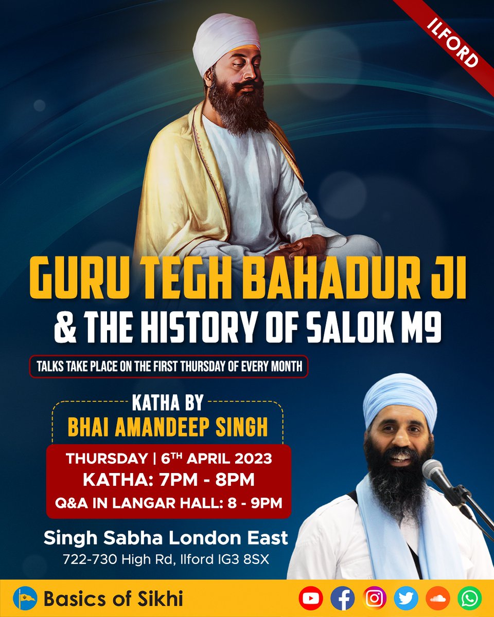 everythings_13's tweet photo. Join us on Thursday 6th April as we bring you Katha in English in East London! 

#katha #basicsofsikhi #discourse #learntogether #london #ilford #armyourselfwithknowledge

--
Help spread Guru Ji's message:
https://t.co/Oo41RGxRmL https://t.co/Pcz96wnLEj