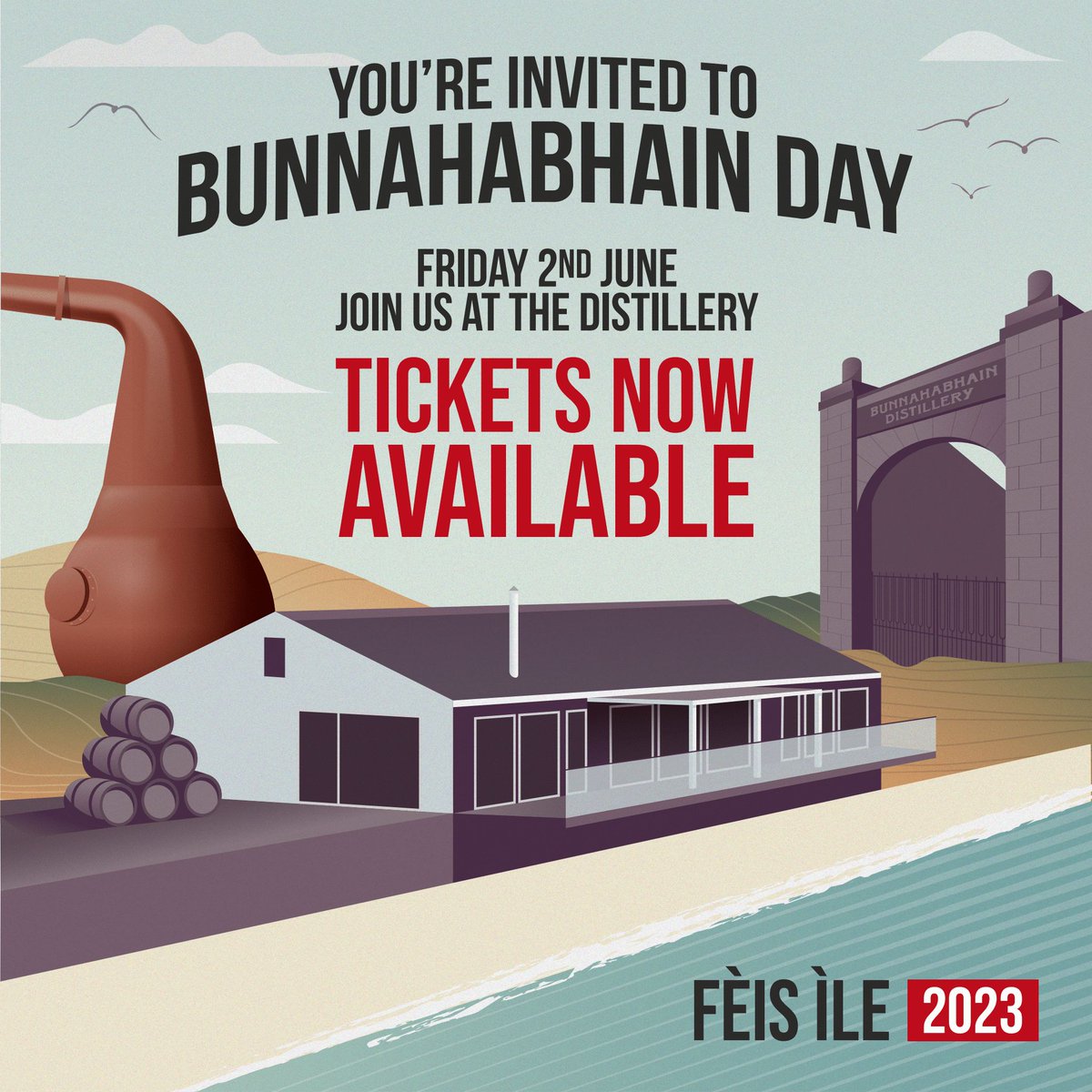 We've been busy preparing for Fèis Ìle 2023 and are pleased to say tickets to Bunnahabhain Day experiences are now available to book online!  Follow the link to book your experience: ow.ly/apVn50MX7Ox 

(Tickets are sold on a first-come, first-served basis)