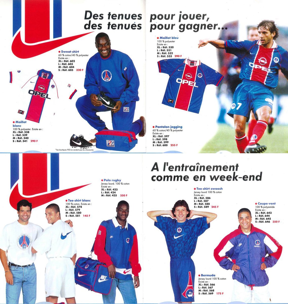 VFshirts's tweet photo. PSG Nike catalogue 1996-97 https://t.co/0DcejDIGLB