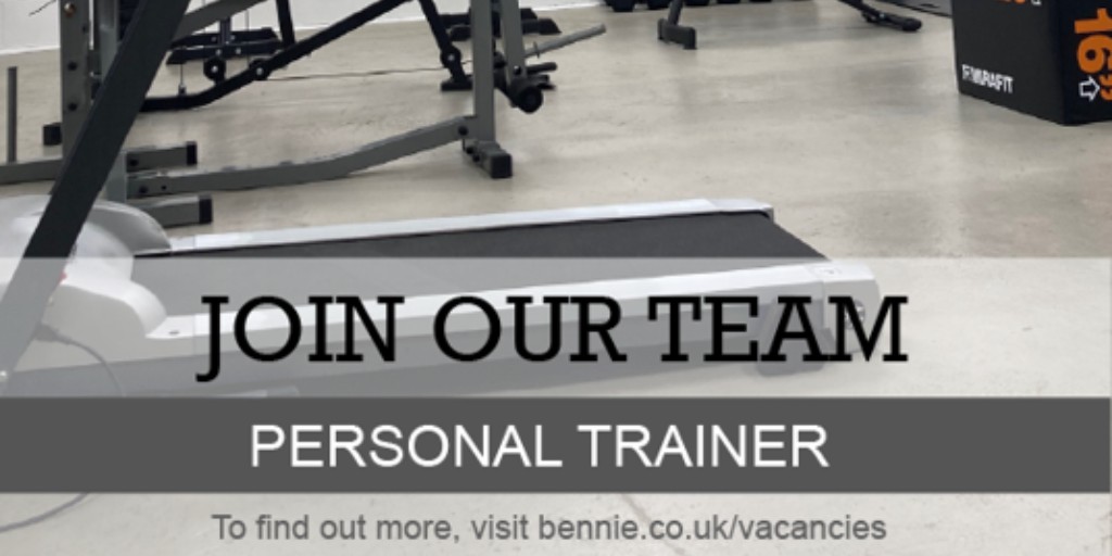 We are looking for a Personal Trainer (PT) to run our weekly ‘B-Fit’ classes. ​​

For more information on this job, please look here: bennie.co.uk/vacancies/pers…

#gym #personalwork #job #work #Joinus #bennie #trainer #personaltrainer #PT