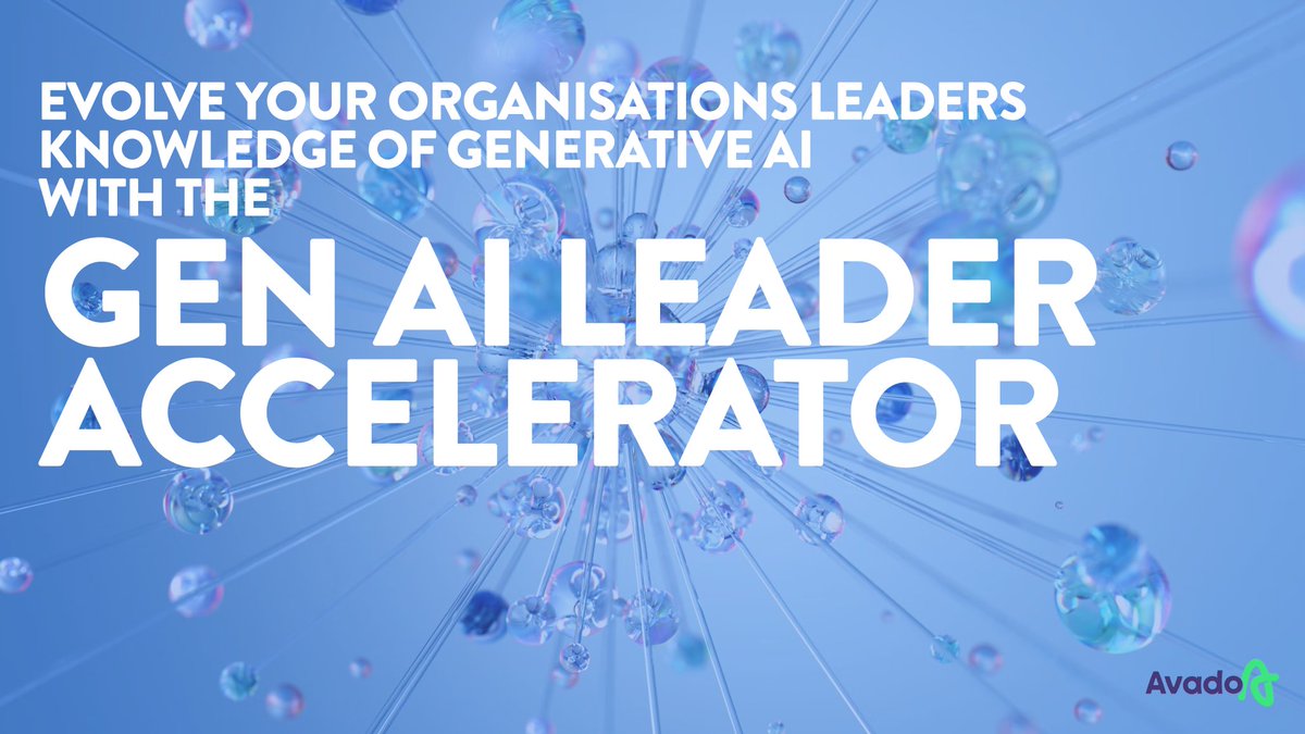 Digital Greenhouse (@digigreenhouse) on Twitter photo Evolve your knowledge with our GenAI Leader Accelerator, taking place on the 17th of May!
This 1-day workshop is perfect for any leader who is keen to stay at the forefront of their field.
Find out more, pulse.ly/zvt6m2qeif
#BusinessHub #LearningHub <a href="/Avadolearning/">@AvadoLearning</a> Evolve your knowledge with our GenAI Leader Accelerator, taking place on the 17th of May!
This 1-day workshop is perfect for any leader who is keen to stay at the forefront of their field.
Find out more, pulse.ly/zvt6m2qeif
#BusinessHub #LearningHub <a href="/Avadolearning/">@AvadoLearning</a>