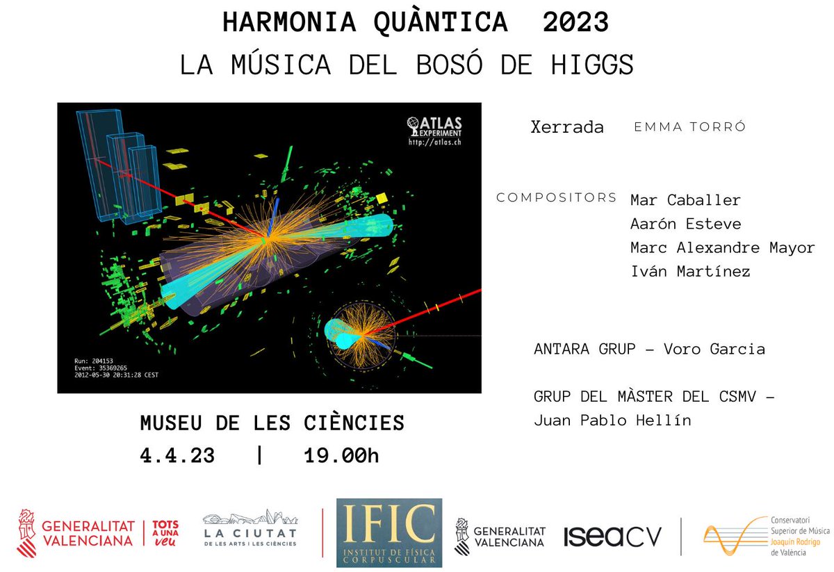 📍El Museu de les Ciències celebra junto al @IFICorpuscular y el @csmvalencia el concierto #ArmoníaCuántica que une música y ciencia 

ℹ️ bit.ly/armonia_cuanti…