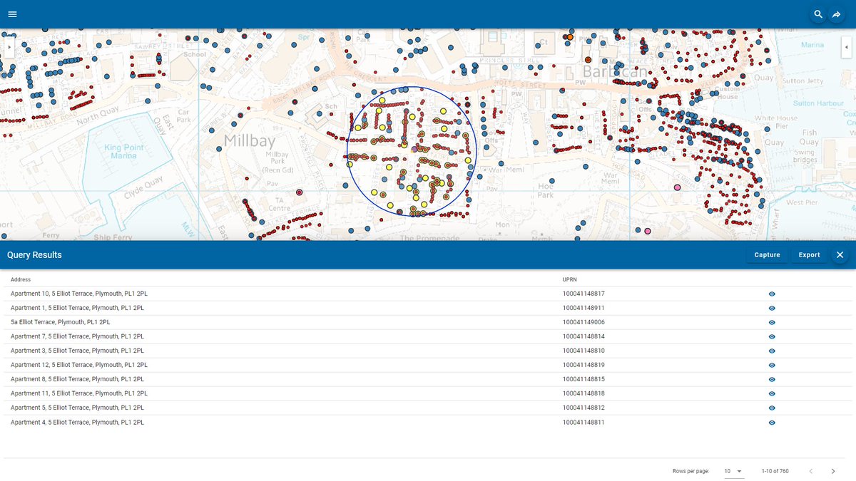cadcorp's tweet image. Cadcorp SIS 9.1 is here | #SISWebMap Query creates an overlay in the map and returns a table window. View attribute data for a whole layer, or the items on screen. Filter data or zoom, and export features. What else is new? cdcp.io/sis9-1 #SIS9.1 #spatialinsight #GIS