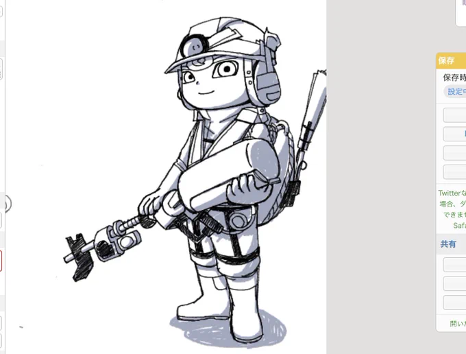 漫画終わらなくて現実逃避に友達の絵チャ行って描いてきたタコ先輩おすそわけ 