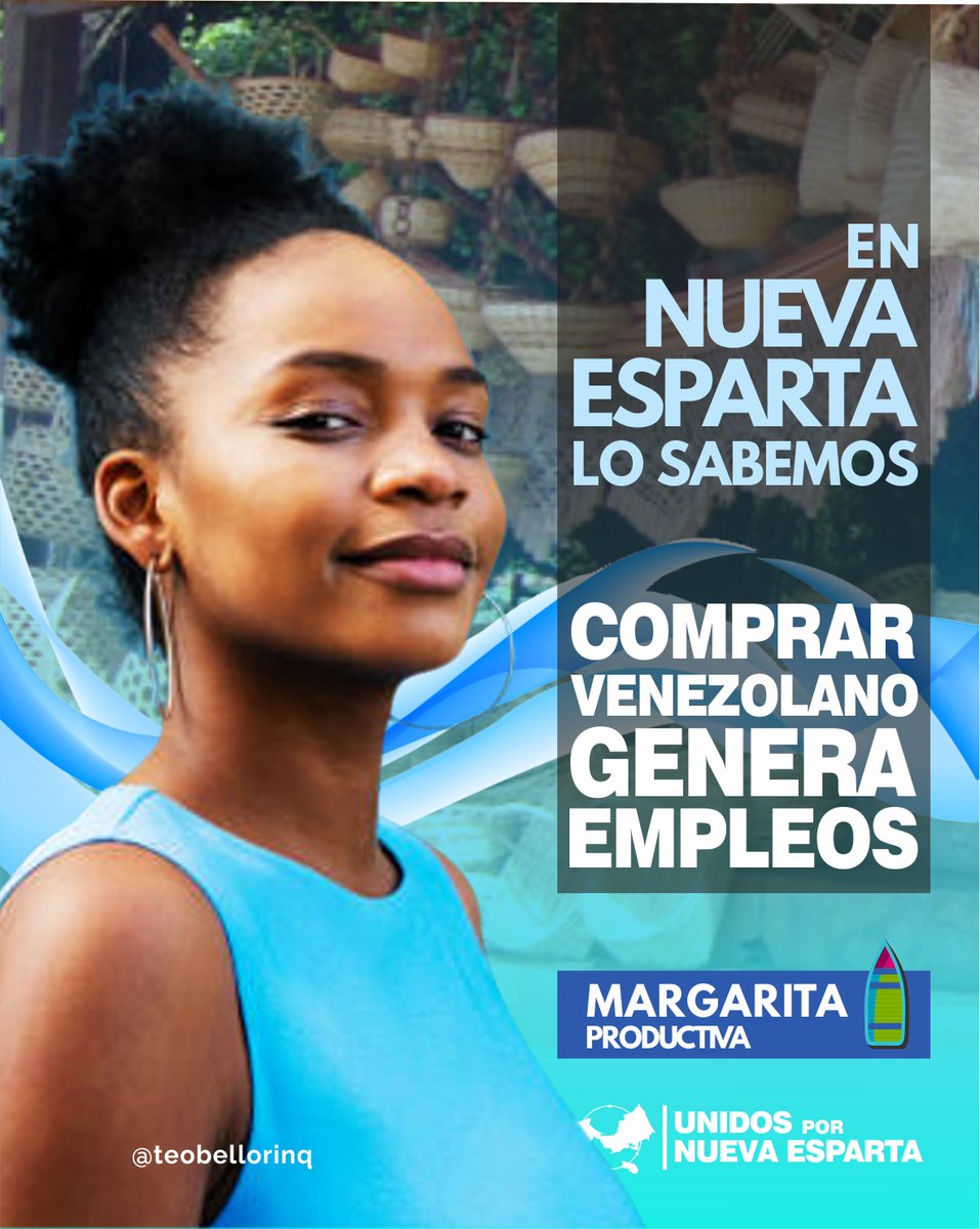 TeoBellorin's tweet photo. Comprar productos elaborados en el país es una forma de defender la economía nacional y el empleo de los venezolanos. En Nueva Esparta lo sabemos y nos sentimos orgullos de lo que podemos producir en Margarita
#CompreVenezolano
#GenerarEmpleos
#CreerEnNuevaEsparta https://t.co/lo2vgaqHwz