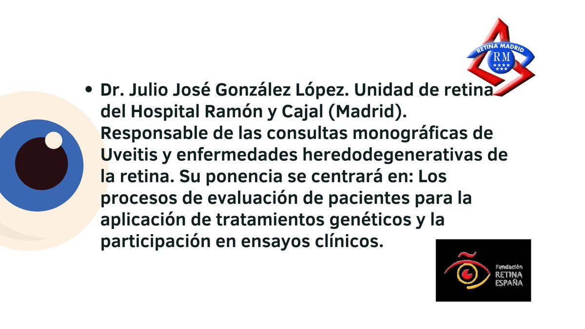 retinaanterior's tweet photo. Os esperamos esta tarde en CaixaForum-Madrid, 16:30h. hasta completar aforo. Hablaremos de Distrofias Hereditarias de Retina, #DHR, ensayos clínicos, nuevas terapias como #Luxturna, también para RP o Neuropatía óptica de Leber. #LHON y el registro de pacientes con ONERO. https://t.co/W150xouupq