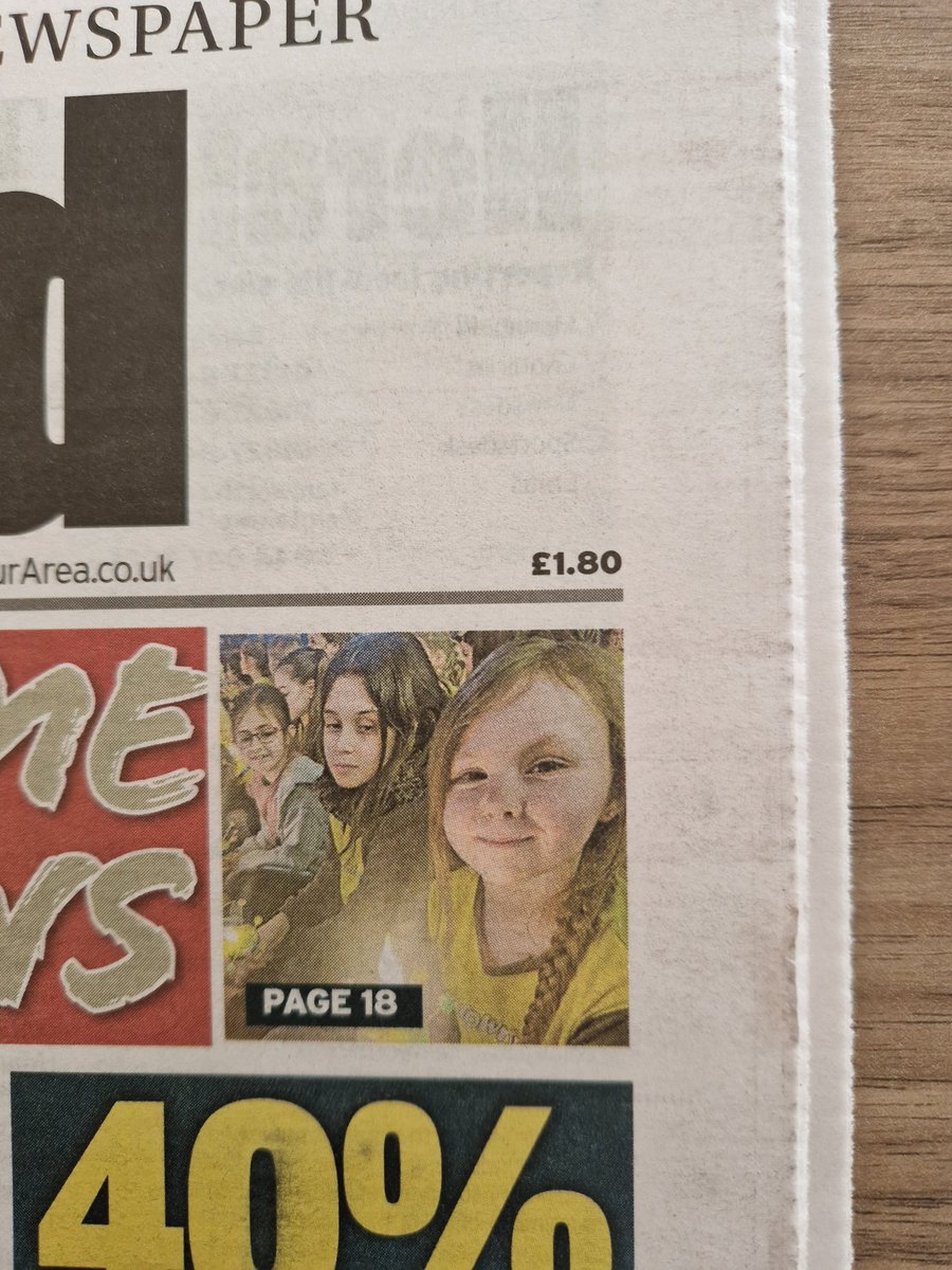 truffleax's tweet photo. @Lakeside_Sch Holly and Bella from year 4 are on the front page of the Herald today! They both attend 2nd Glascote Brownies 🥰 https://t.co/OwMYpT7Nf9