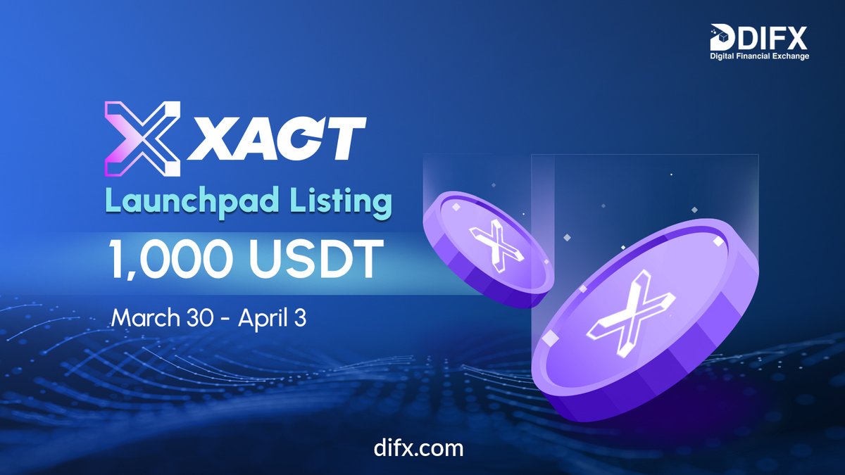 DIFX_io's tweet photo. To celebrate the $XAct listing on the #DIFX launchpad, we're running a #gleam campaign!

🎁$1000 USDT will be distributed amongst 100 winners! 

To Enter:
✅RT the tweet
✅Tag 3 friends
✅Complete Gleam https://t.co/dhF5vvCRKQ

#Airdrop #Giveaway #token https://t.co/CD3mxoo6VE