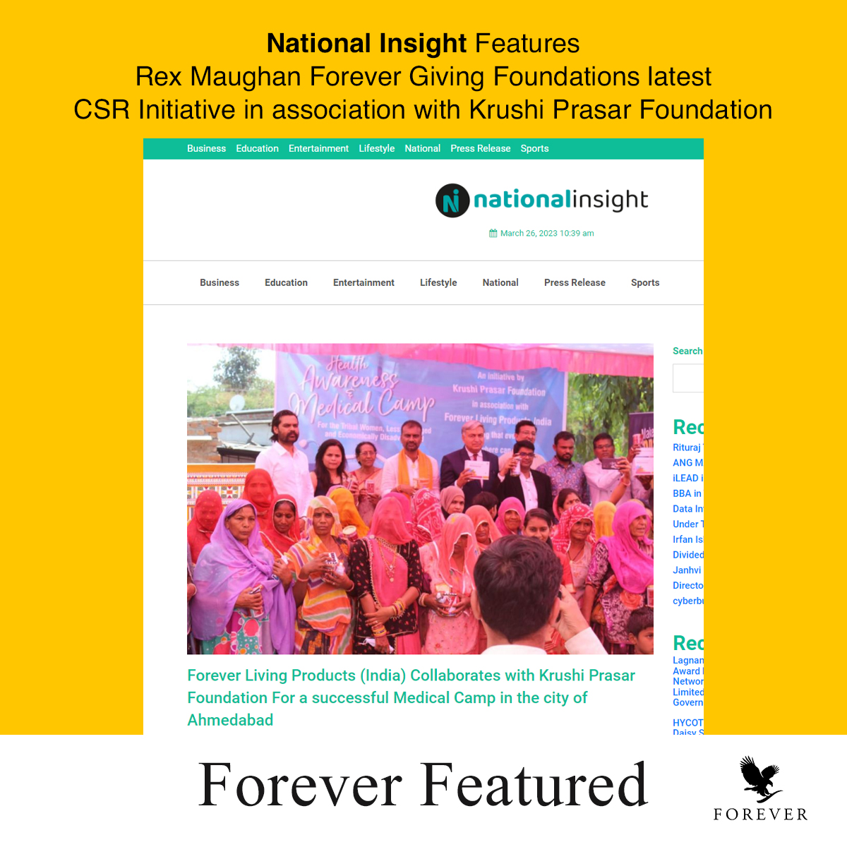 flpindia's tweet photo. Leading newspapers feature Rex Maughan Forever Giving Foundations latest CSR Initiative in association with Krushi Prasar Foundation
#ForeverProud #foreverfeatured https://t.co/6G397BibK8