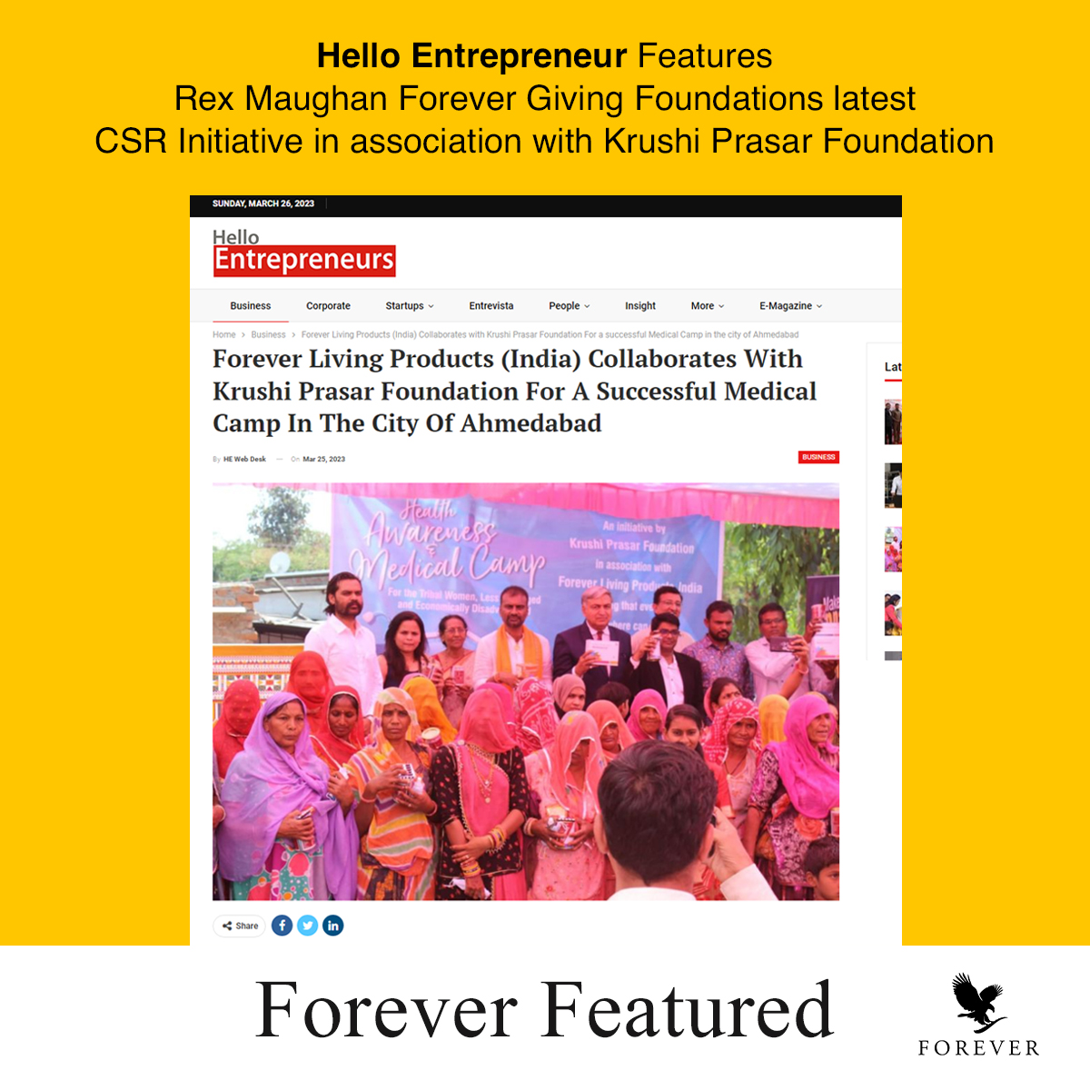 flpindia's tweet photo. Leading newspapers feature Rex Maughan Forever Giving Foundations latest CSR Initiative in association with Krushi Prasar Foundation
#ForeverProud #foreverfeatured https://t.co/6G397BibK8