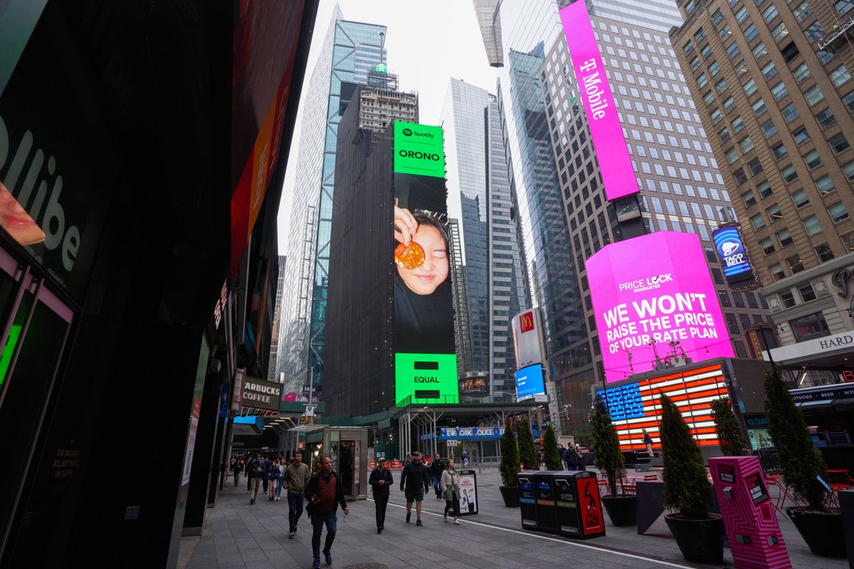 up on the big screen in Times Square, New York 📺 @SpotifyJP #SpotifyEQUAL
