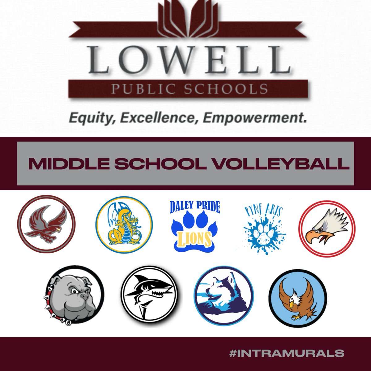 _LHSAthletics's tweet image. The future of Lowell High School Volleyball begins today! Happy first day of the Middle School Volleyball Season! @LHS_BOYS_VB @LHSGirlsVolley #intramurals