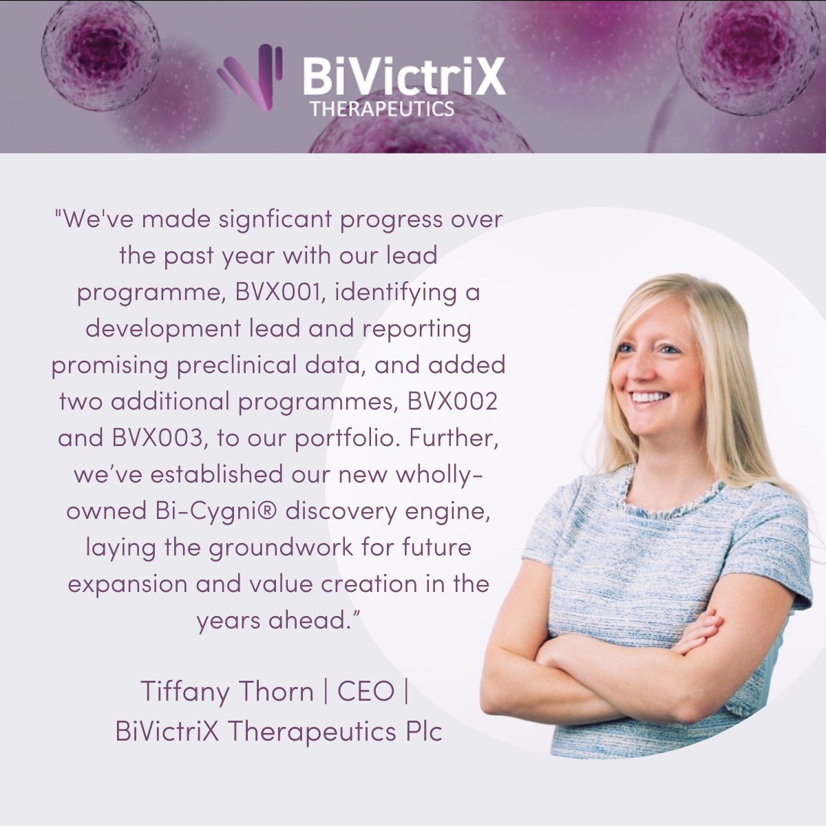 2022 was a busy year for BiVictriX, as you can see from our latest Annual Report. We identified a lead for our BVX001 programme, broadened our pipeline, and expanded our scientific capabilities and premises. Read more: bivictrix.com/wp-content/upl… 
#drugdevelopment #pipeline #biotech