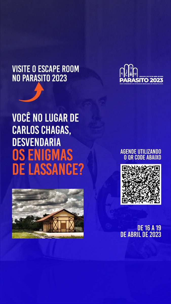 Sbpoficial's tweet photo. 🕵️♀️🕵️♀️Visite o escape Room no XXVIII Congresso da Sociedade Brasileira de Parasitologia
#parasito2023
#simposio
#congresso
#sergipe
#aracaju
#conferencia
#palestrante
#palestrantes
#parasito
#parasitologia
#enigma
#carloschagas
#escaperoom
#lassance https://t.co/TUrA1BkBTP
