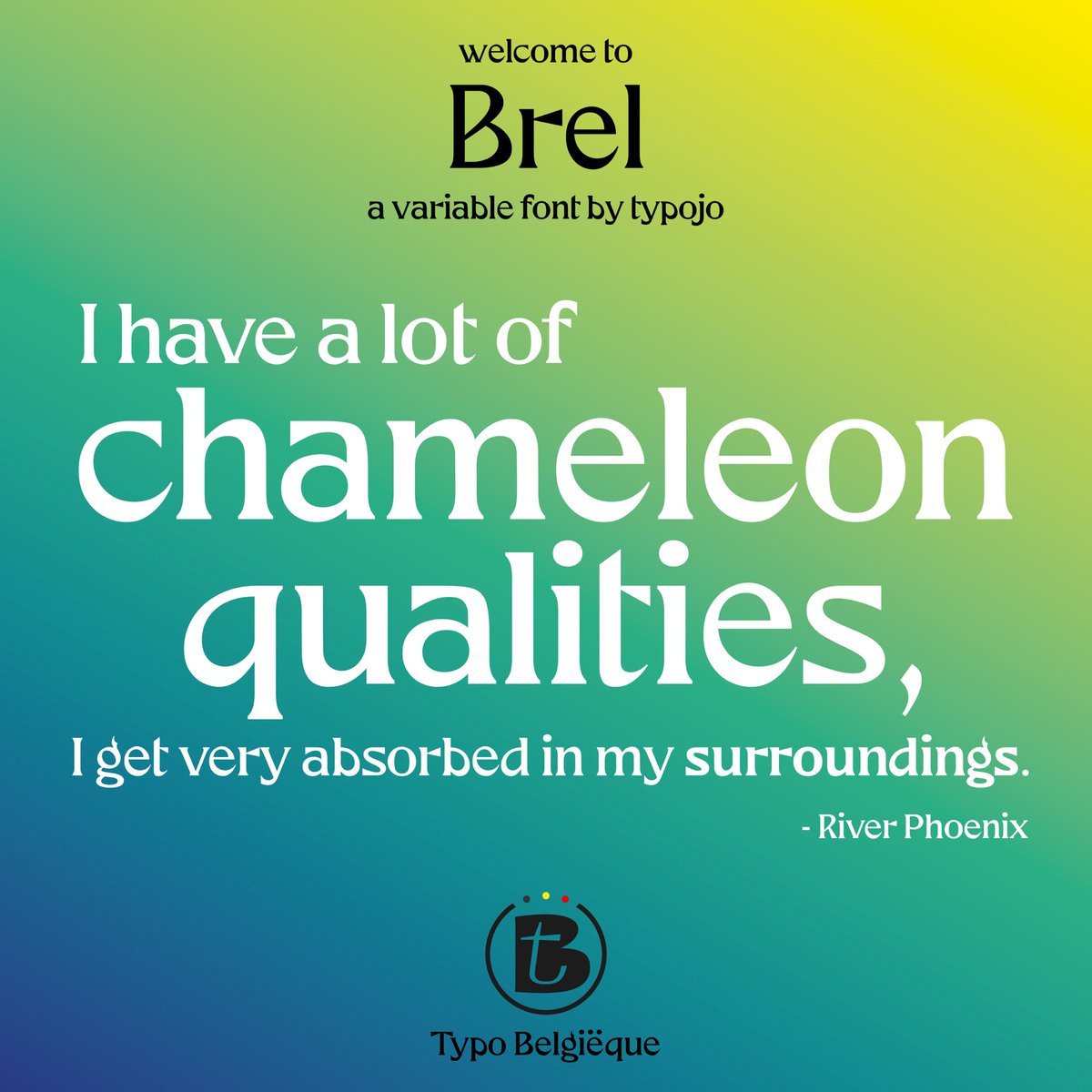 typojo's tweet photo. Welcome to Brel, a new variable font by @typojo
.
.
Typo Belgiëque breathes new life into Belgium’s historical typeface families – fonts – and previously unknown type foundries – quite literally.
.
https://t.co/8SYT2YNK4i
.
.
#Brel #Brelfont #typedesign #font #studiotype https://t.co/6shVwYTCd7