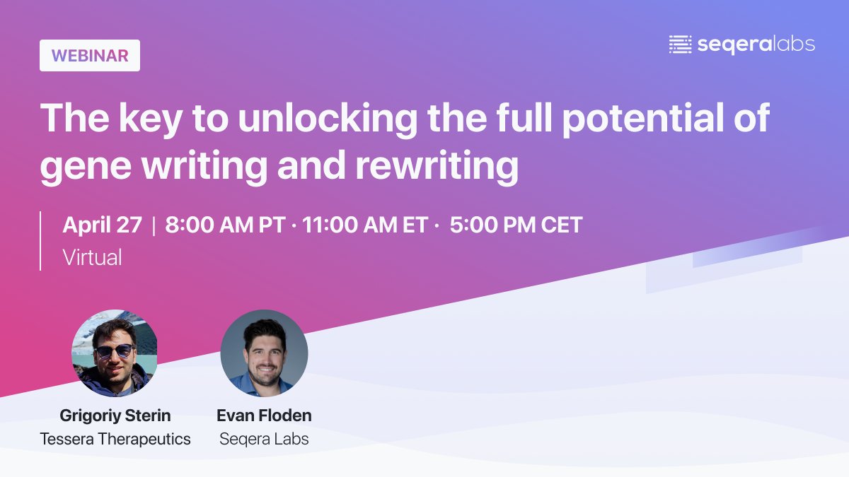 🧬 Register now to this <a href="/GENbio/">Genetic Engineering & Biotechnology News</a> #webinar to discover the latest advancements in gene writing!

Learn how these techniques hold the potential to cure diseases at their source by identifying promising protein and DNA signatures, and how #Nextflow can help.

workcast.com/register?cpak=…