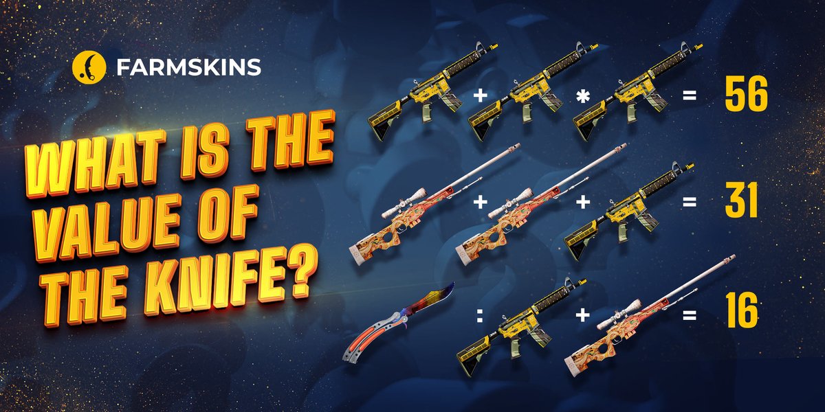 farmskins's tweet photo. What is the value of the knife? 🤔
Random FIVE people who RT and write the correct answer in the comments will receive a FREE CASE from us! 🔥🔥🔥
GL, HF 💫

#csgo #cs2 #csgocases #csgoskins https://t.co/UIZcEshwZj