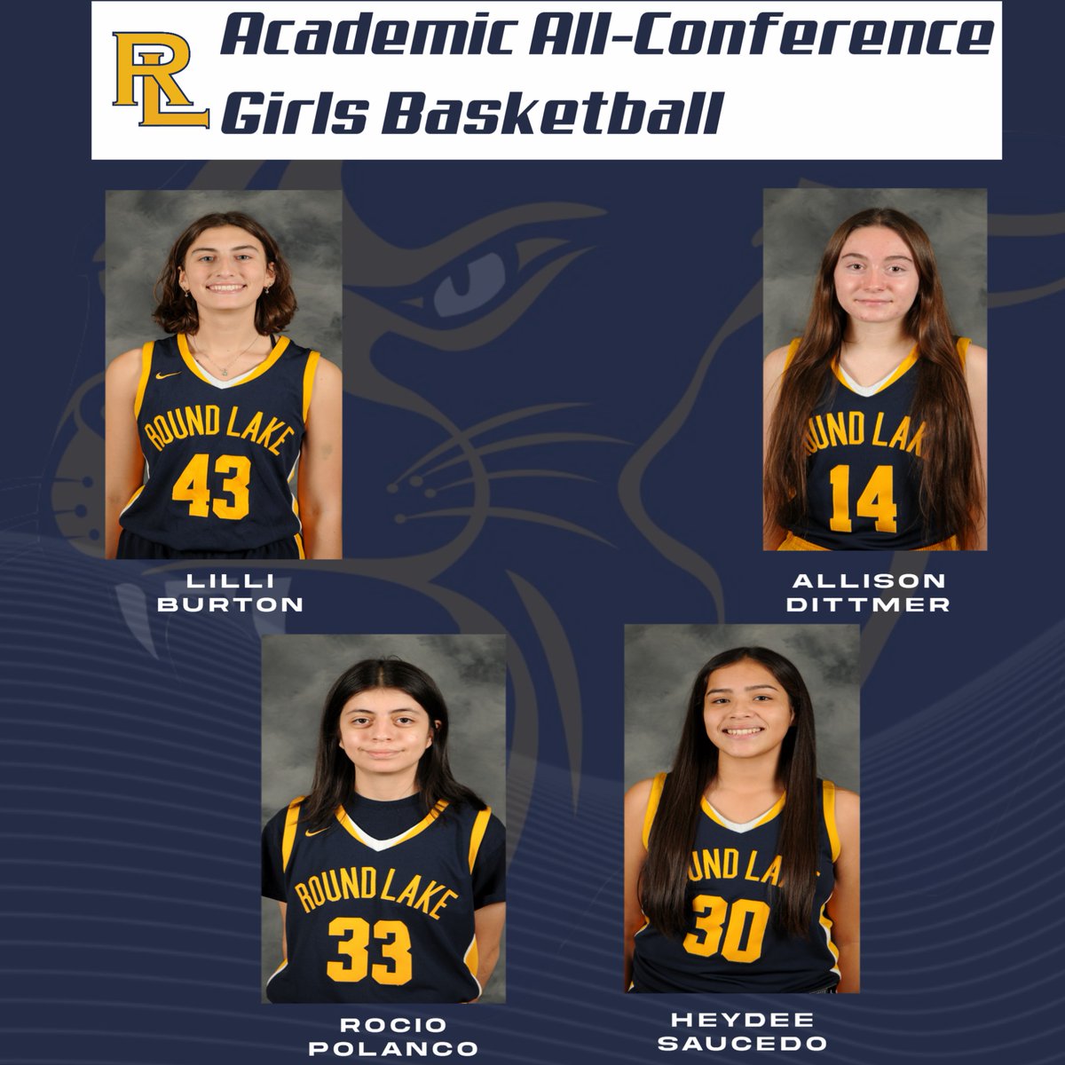 AthleticsRL's tweet photo. We are proud to announce our Winter Academic All-Conference Athletes. These Panthers are setting the bar for what it means to be a STUDENT-ATHLETE! @RLGirlsBBALL @RLHSPanthers- #WeAreRL #PantherPRIDE #AcademicAllConference https://t.co/wB4zI3FbYO
