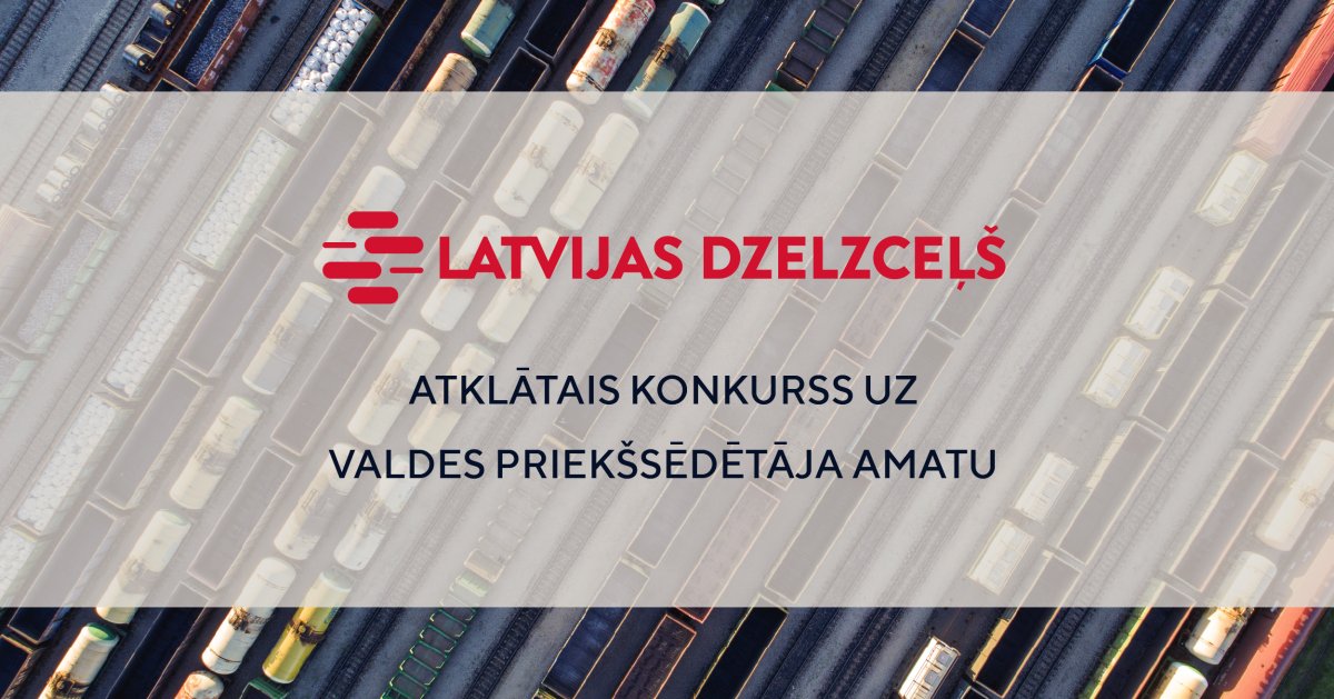 💼#teirdarbs
📢❗️Aicinām labākos profesionāļus pieteikties atklātā konkursā uz vakanto valsts akciju sabiedrības "Latvijas dzelzceļš" <a href="/VAS_LDz/">Latvijas dzelzceļš</a> valdes priekšsēdētāja amatu!
📬Pieteikšanās: līdz 20.04.2023.
👉Uzzināt vairāk: ej.uz/LDZ_valde