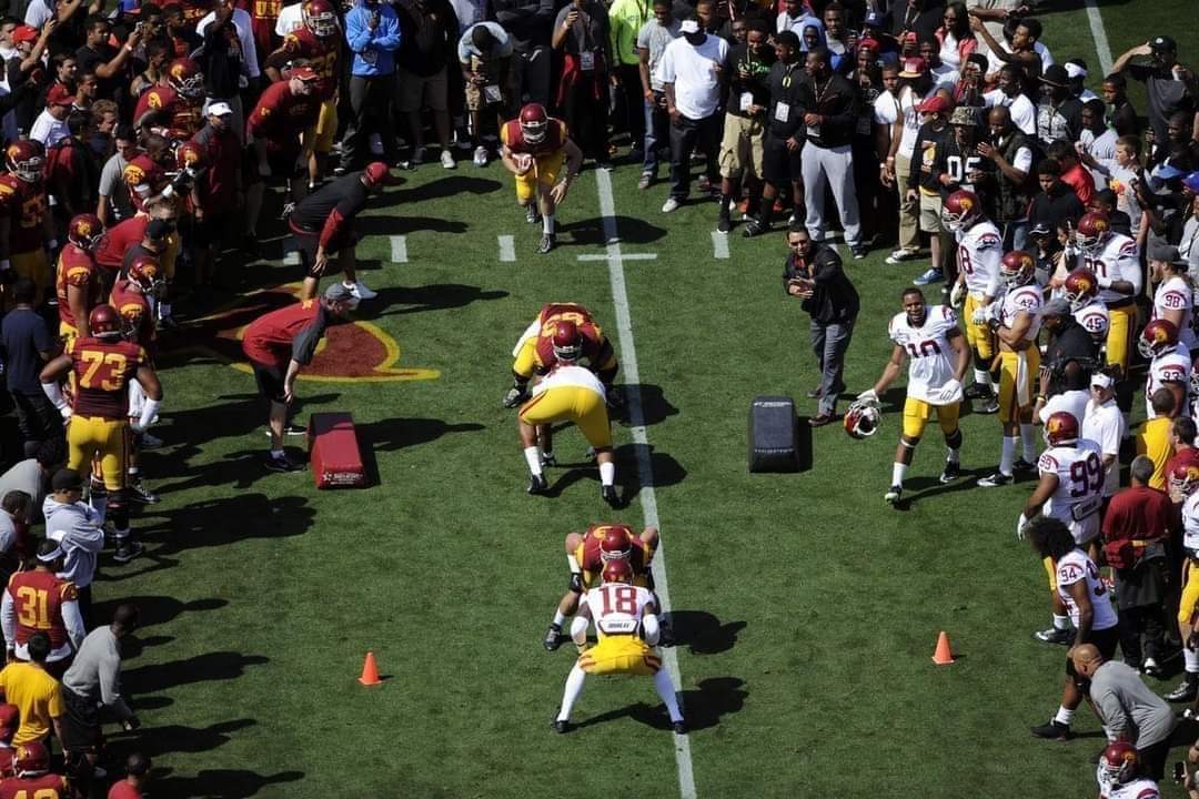 TheRealDonahu3's tweet photo. Only true football players get straight excited when they see this drill. #springballcomingsoon https://t.co/6MB6XCKZng